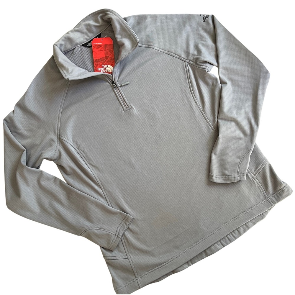 NWT North‎ Face Mountain Peaks 1/4 Zip Technical Fleece Jacket Womens XL Gray